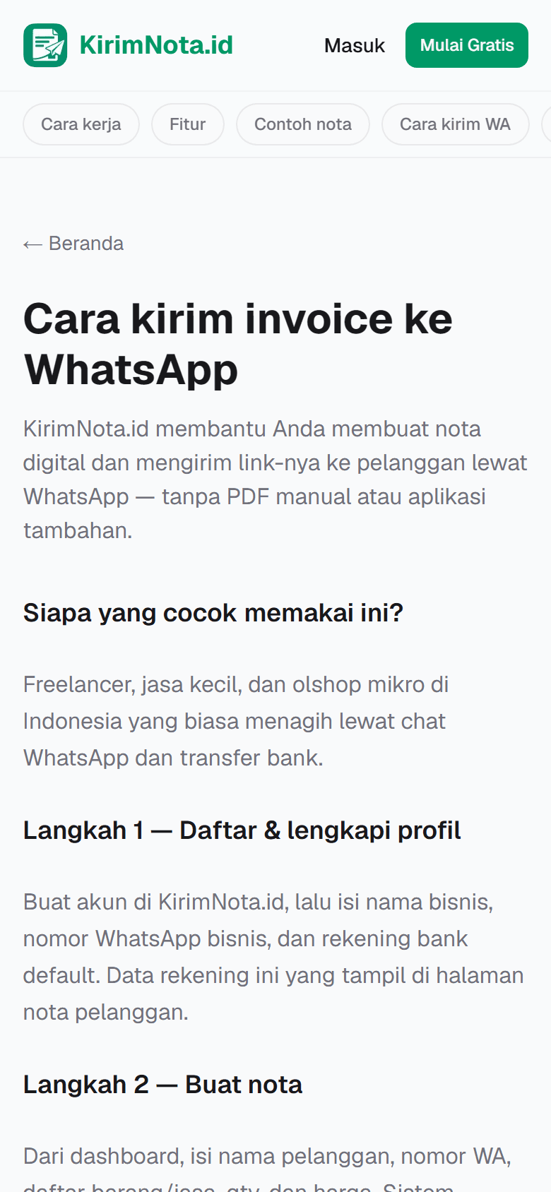 Cuplikan layar: Kata-kata menagih pembayaran lewat WhatsApp (template sopan)